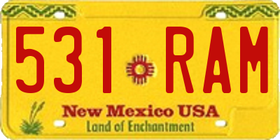 NM license plate 531RAM