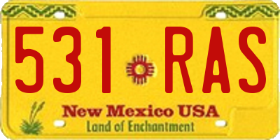 NM license plate 531RAS