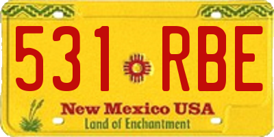 NM license plate 531RBE