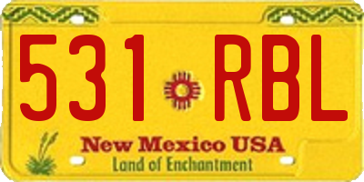 NM license plate 531RBL
