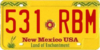 NM license plate 531RBM