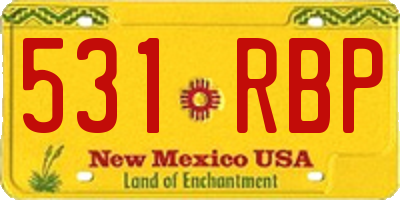 NM license plate 531RBP