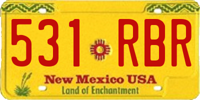 NM license plate 531RBR