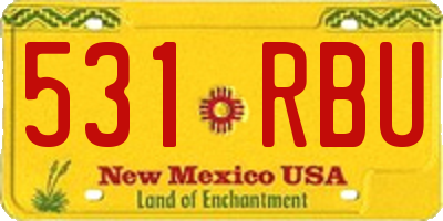 NM license plate 531RBU