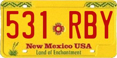 NM license plate 531RBY