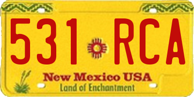 NM license plate 531RCA