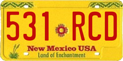 NM license plate 531RCD