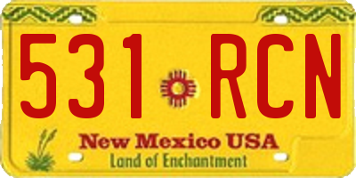 NM license plate 531RCN