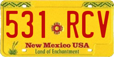 NM license plate 531RCV