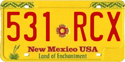 NM license plate 531RCX