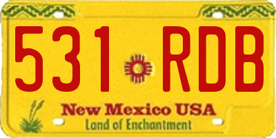 NM license plate 531RDB