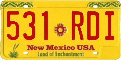 NM license plate 531RDI