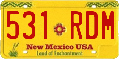 NM license plate 531RDM