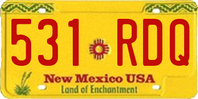 NM license plate 531RDQ