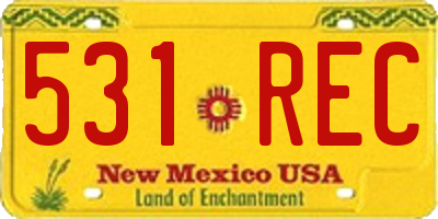 NM license plate 531REC