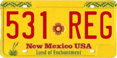 NM license plate 531REG