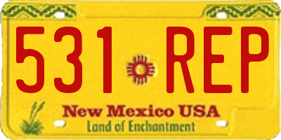 NM license plate 531REP
