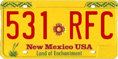 NM license plate 531RFC