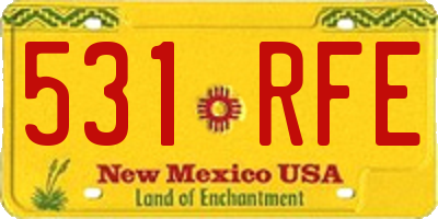 NM license plate 531RFE