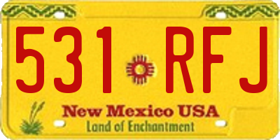 NM license plate 531RFJ