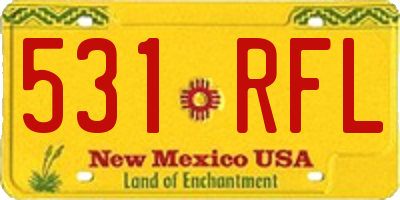 NM license plate 531RFL