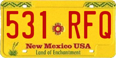NM license plate 531RFQ
