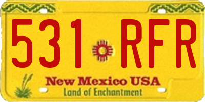 NM license plate 531RFR