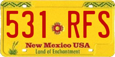 NM license plate 531RFS