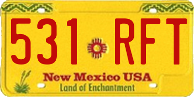 NM license plate 531RFT