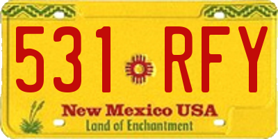 NM license plate 531RFY