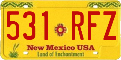 NM license plate 531RFZ