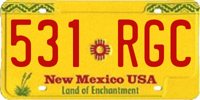 NM license plate 531RGC