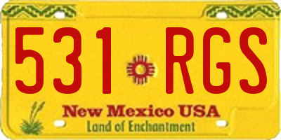 NM license plate 531RGS