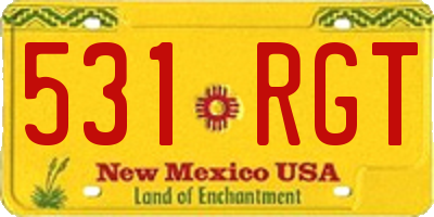 NM license plate 531RGT