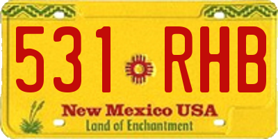 NM license plate 531RHB
