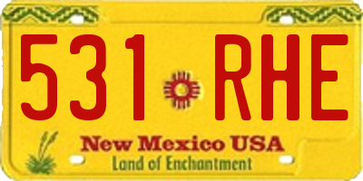 NM license plate 531RHE