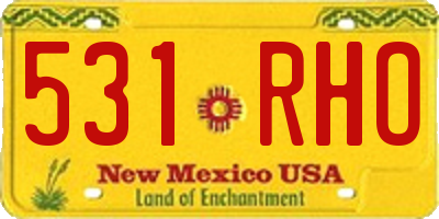 NM license plate 531RHO