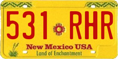 NM license plate 531RHR