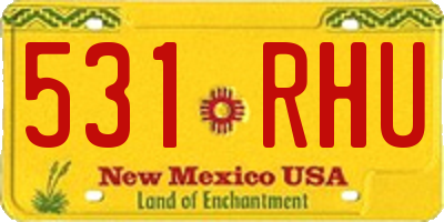 NM license plate 531RHU