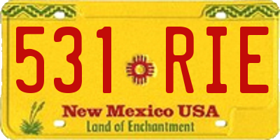 NM license plate 531RIE