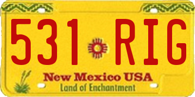 NM license plate 531RIG