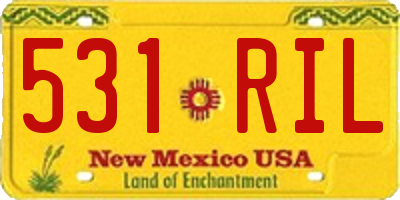 NM license plate 531RIL