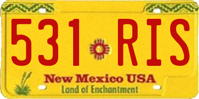 NM license plate 531RIS
