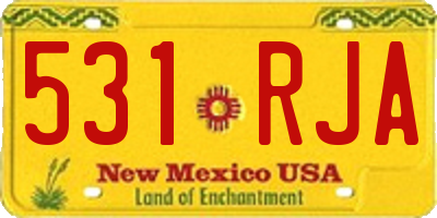 NM license plate 531RJA