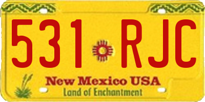 NM license plate 531RJC
