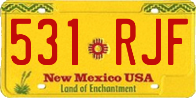 NM license plate 531RJF