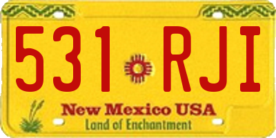 NM license plate 531RJI