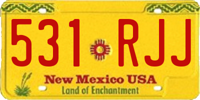NM license plate 531RJJ
