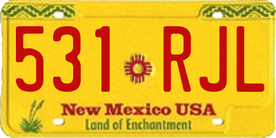 NM license plate 531RJL