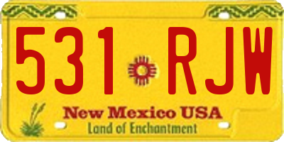 NM license plate 531RJW